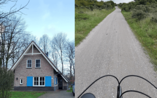 vakantiehuisje en fietspad