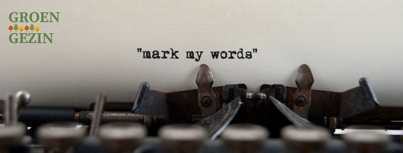 Mark my words op een schrijfmachine